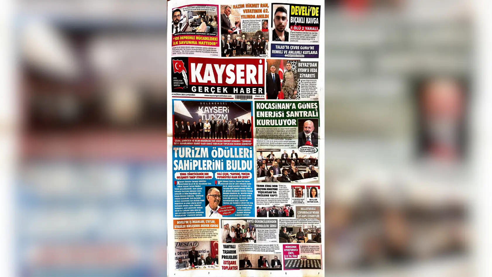 Kayseri yerel basını 4 Haziran Çarşamba gününe hangi manşetlere çıktı?