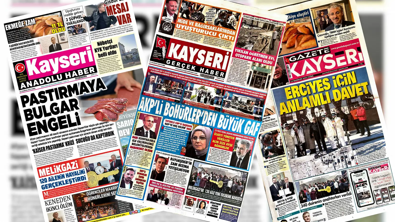 Kayseri yerel basını 13 Haziran'a hangi manşetlerle çıktı? İşte öne çıkanlar...