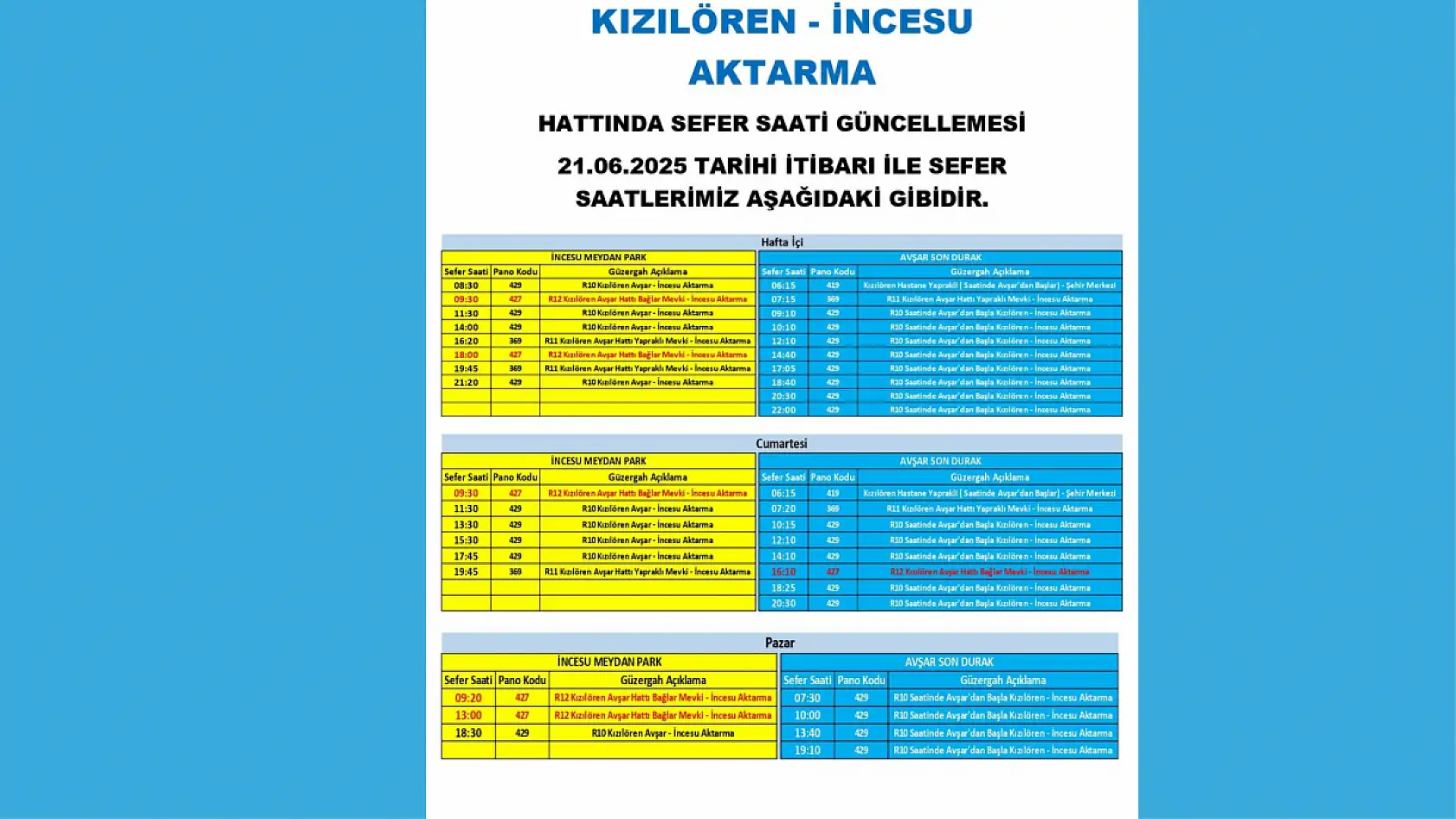 Kayseri'de toplu ulaşım düzenlemesi: Erkilet, Talas, İncesu çok sayıda güzergahta değişiklik yapıldı!