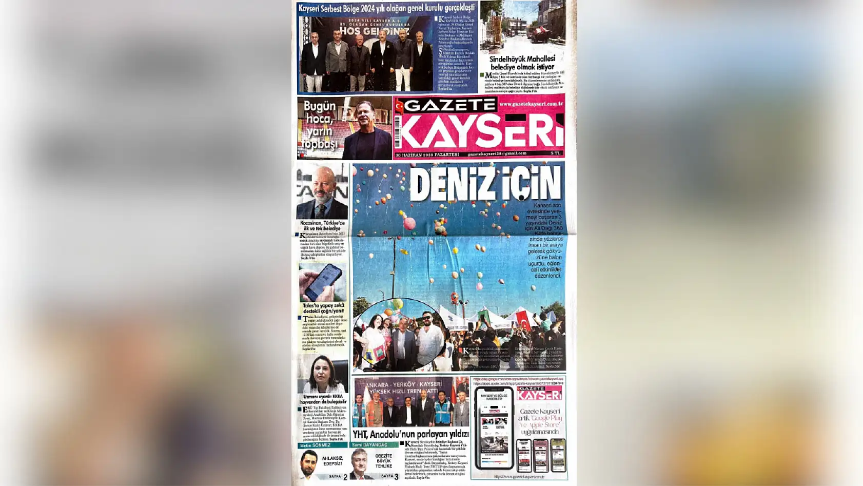 Kayseri yerel basını 30 Haziran Pazartesi gününe hangi manşetlerle çıktı?