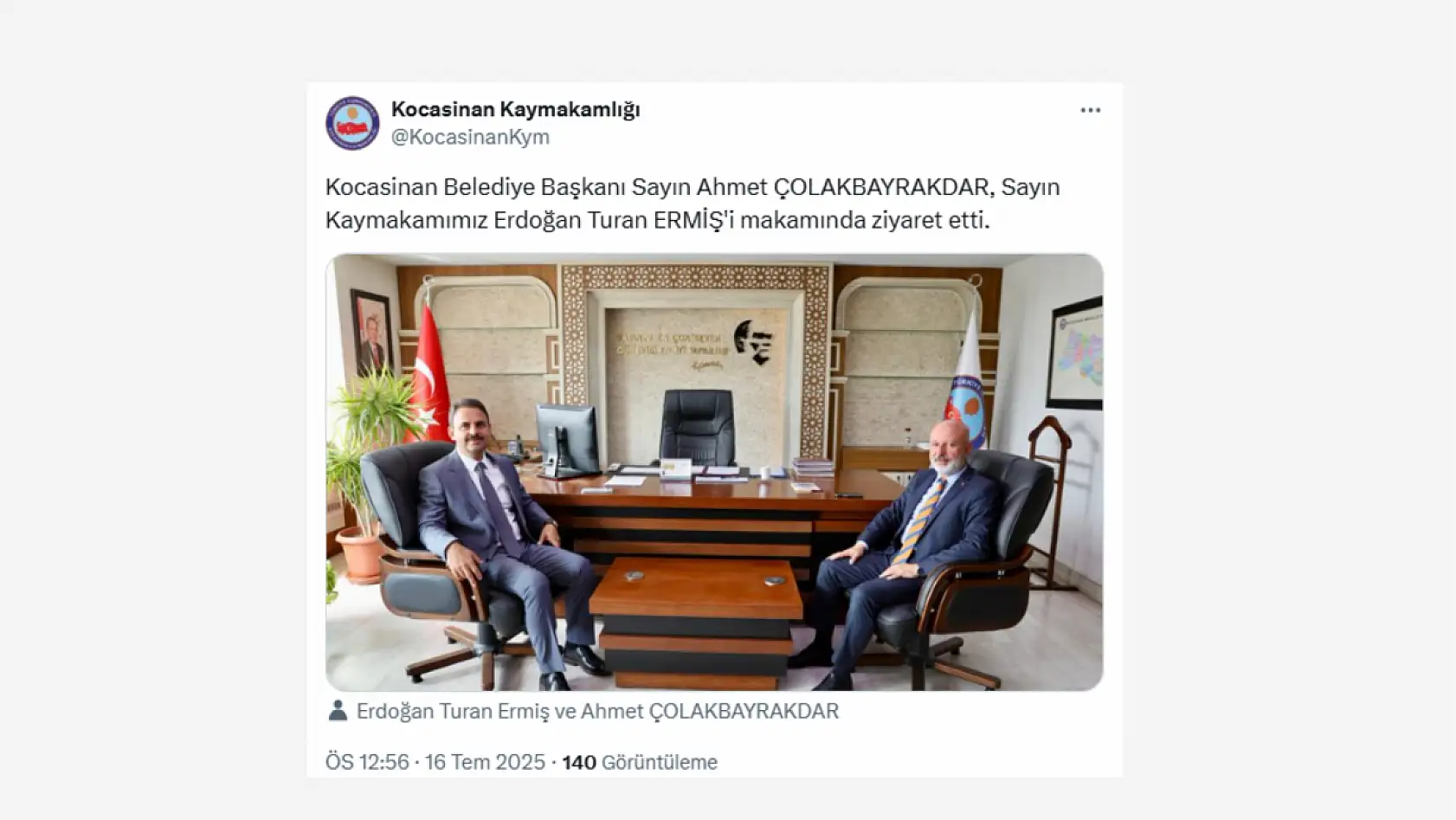 Kayseri'nin sosyal medya gündeminden öne çıkanlar... (16 Temmuz Çarşamba)