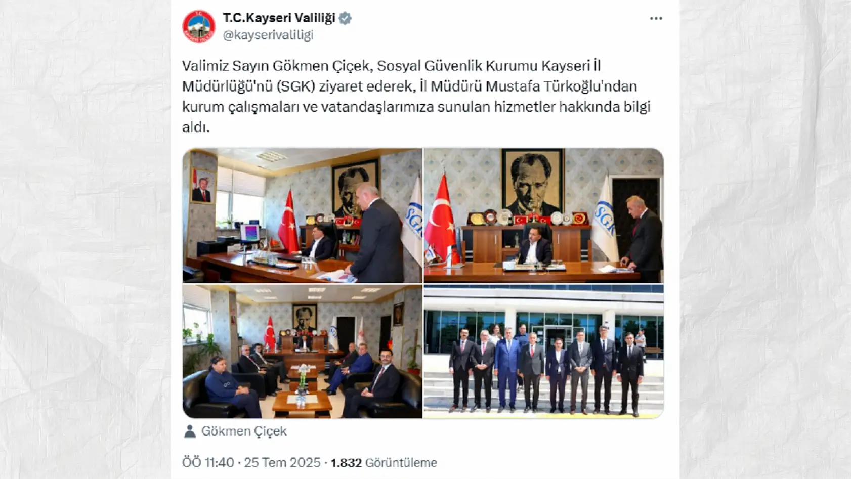 Kayseri'de sosyal medyada bugün neler konuşuldu? Gündemden öne çıkanlar (25 Temmuz)