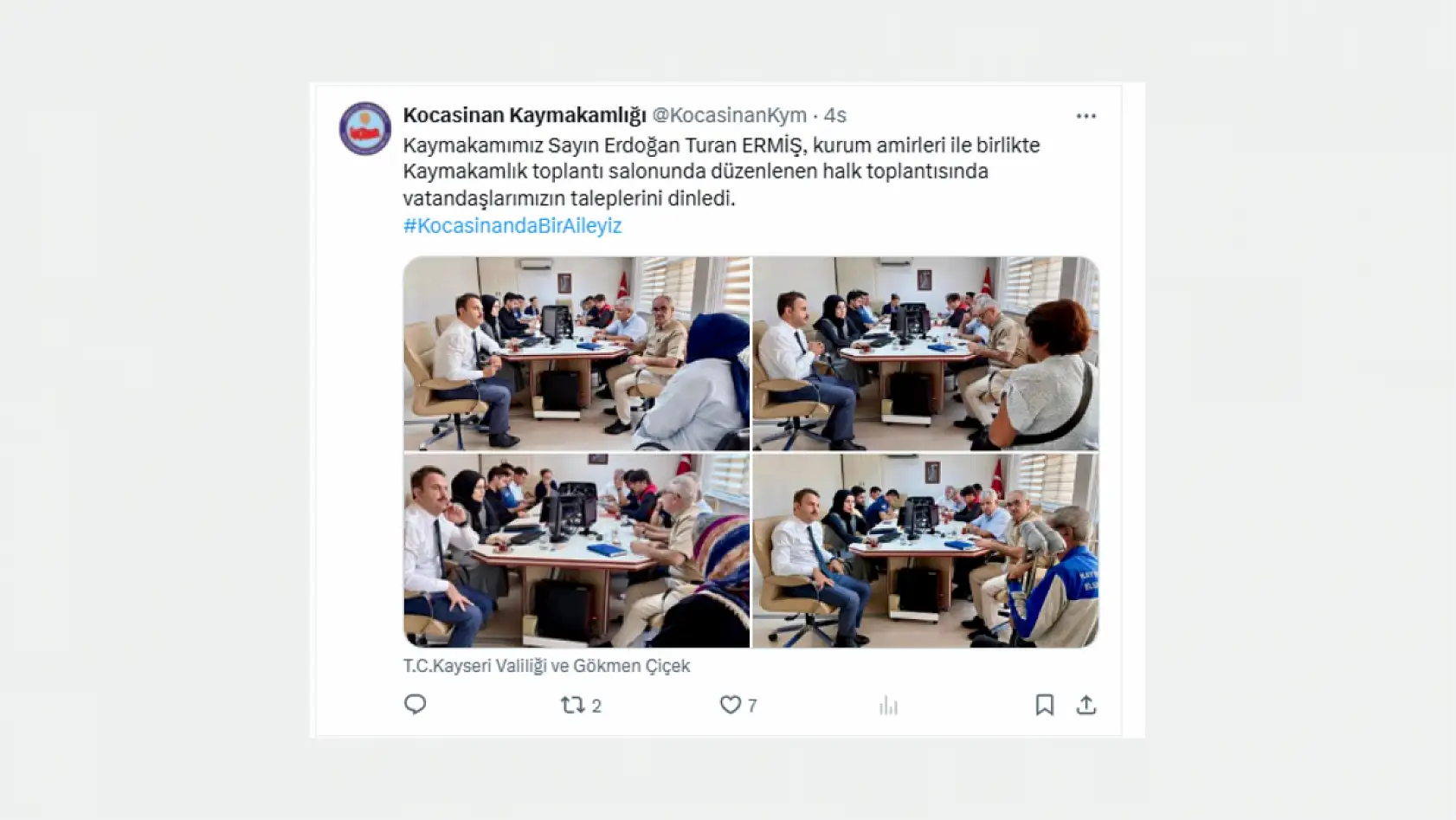 Kayseri'de bugün neler paylaşıldı? Sosyal medyada öne çıkan gelişmeler...