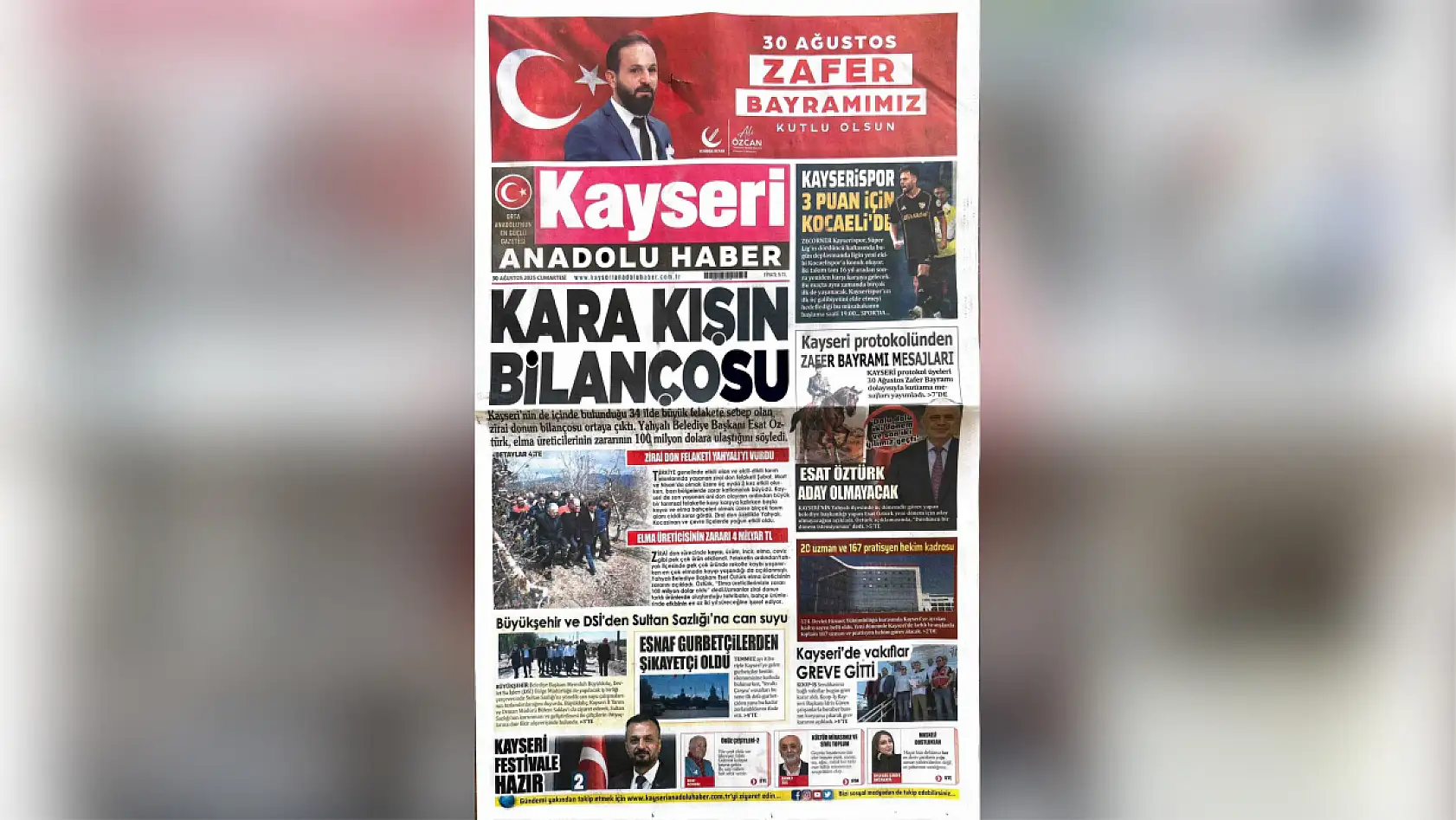 Kayseri yerel basını 30 Ağustos'a hangi manşetlerle çıktı?