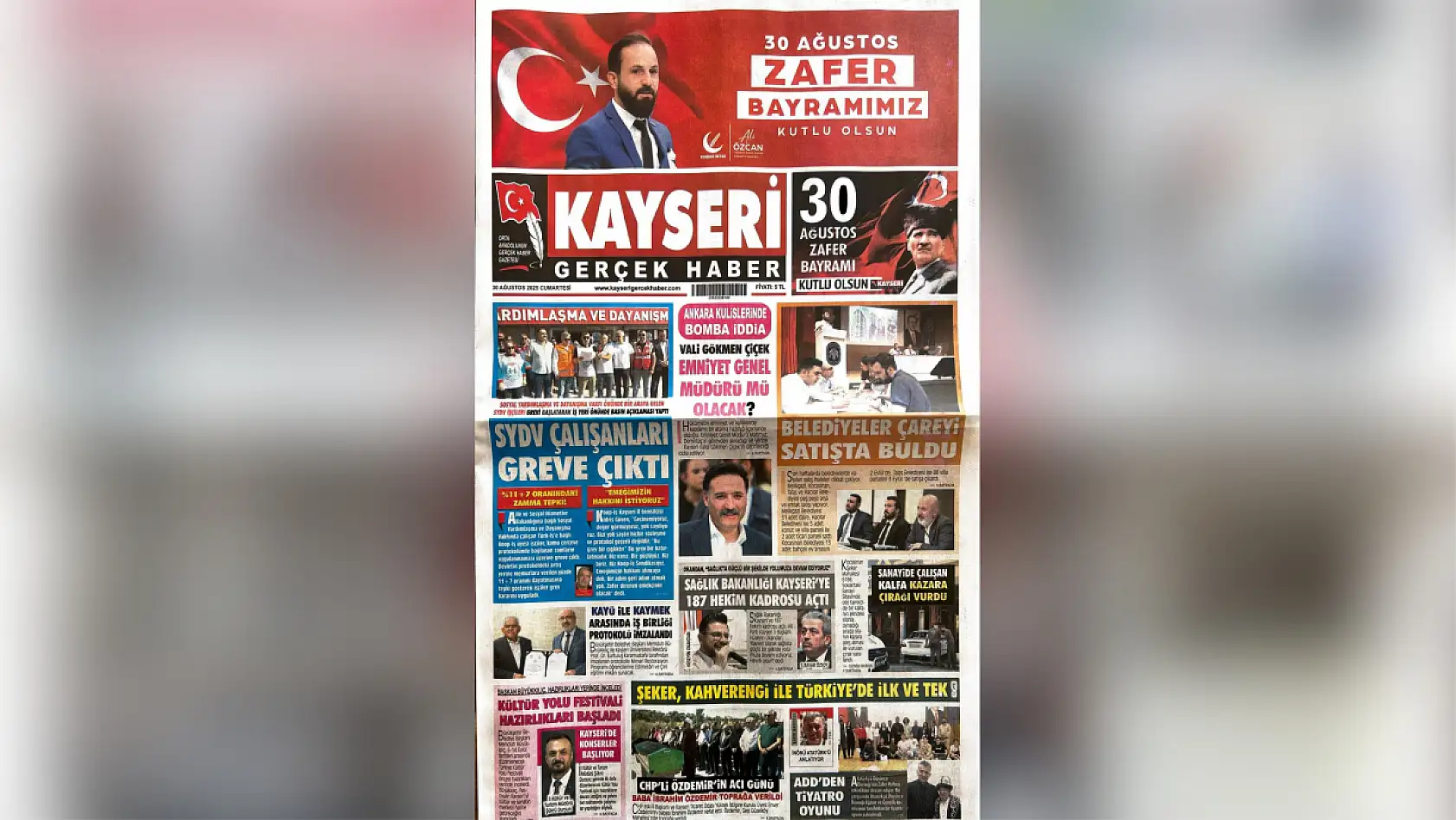 Kayseri yerel basını 30 Ağustos'a hangi manşetlerle çıktı?