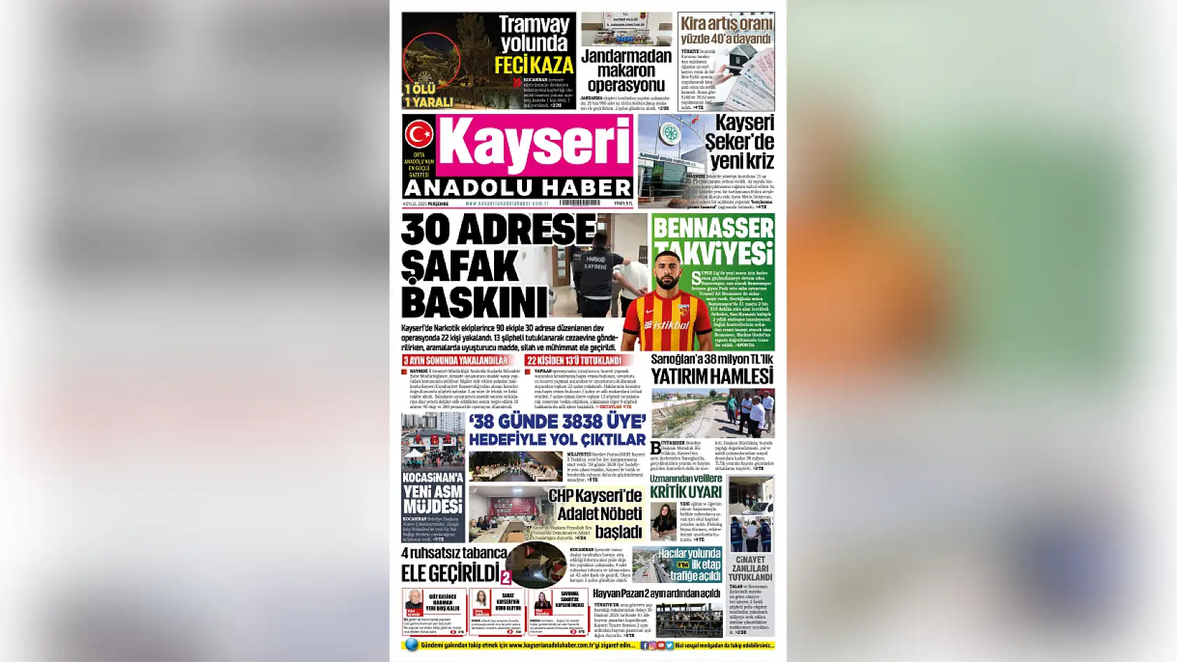 Kayseri gazeteleri 4 Eylül sabahına hangi manşetlerle çıktı?