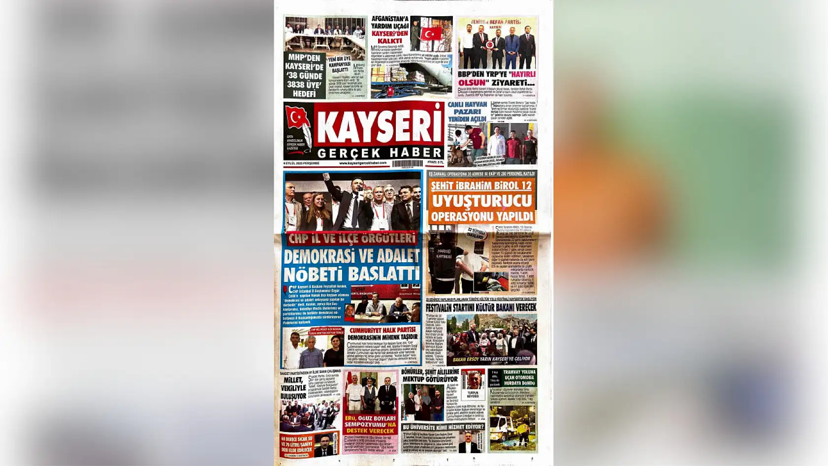Kayseri gazeteleri 4 Eylül sabahına hangi manşetlerle çıktı?