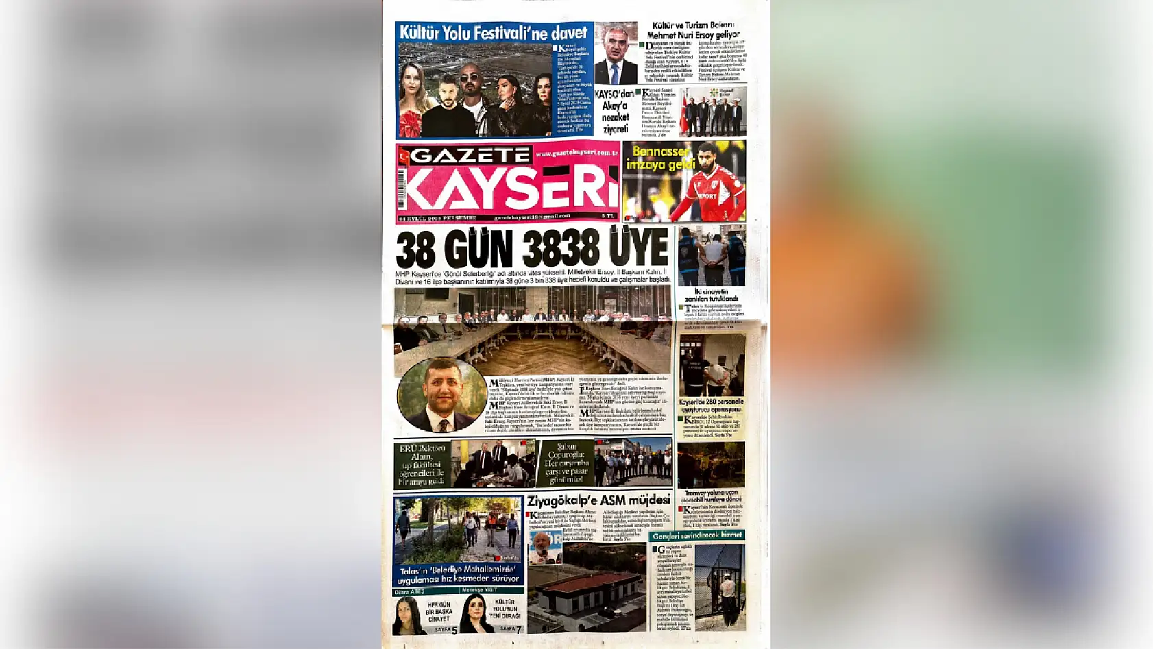 Kayseri gazeteleri 4 Eylül sabahına hangi manşetlerle çıktı?