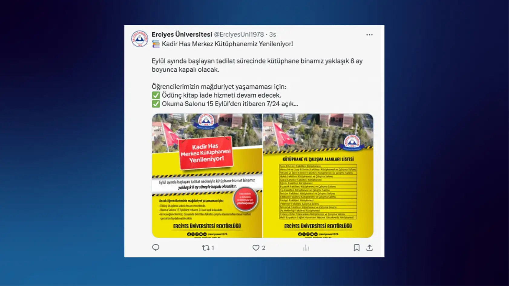 Kayseri'nin sosyal medya gündeminden öne çıkanlar (10 Eylül)