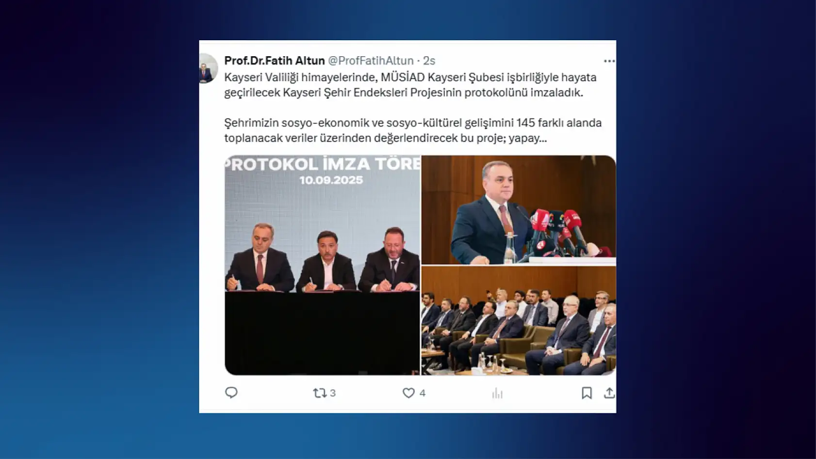 Kayseri'nin sosyal medya gündeminden öne çıkanlar (10 Eylül)