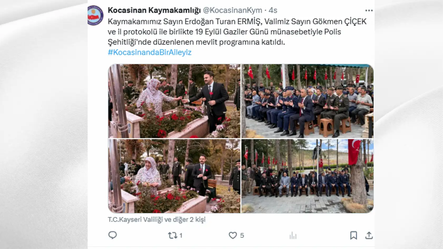 Kayseri'de sosyal medyada öne çıkanlar (19 Eylül)