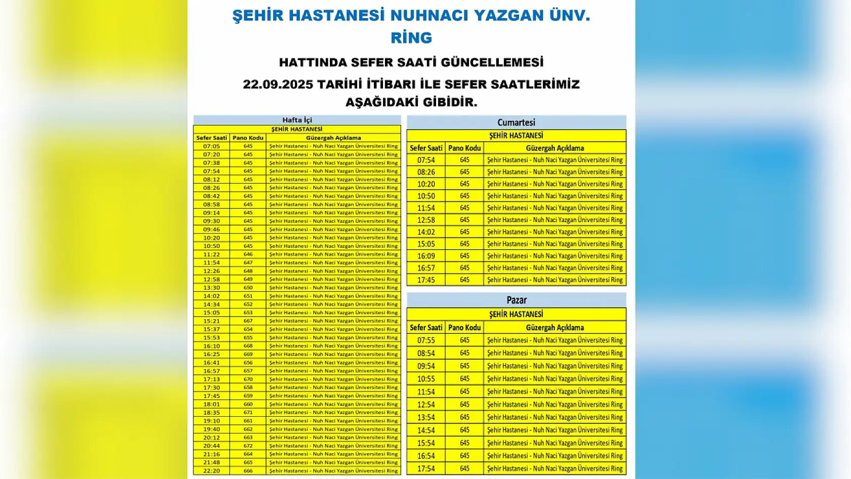 Kayseri'de toplu ulaşım düzenlemesi: Yıldırım Beyazıt, Köprübaşı, İldem, Organize Sanayi, İncesu, Kepez, Süksün, Şehir Hastanesi...
