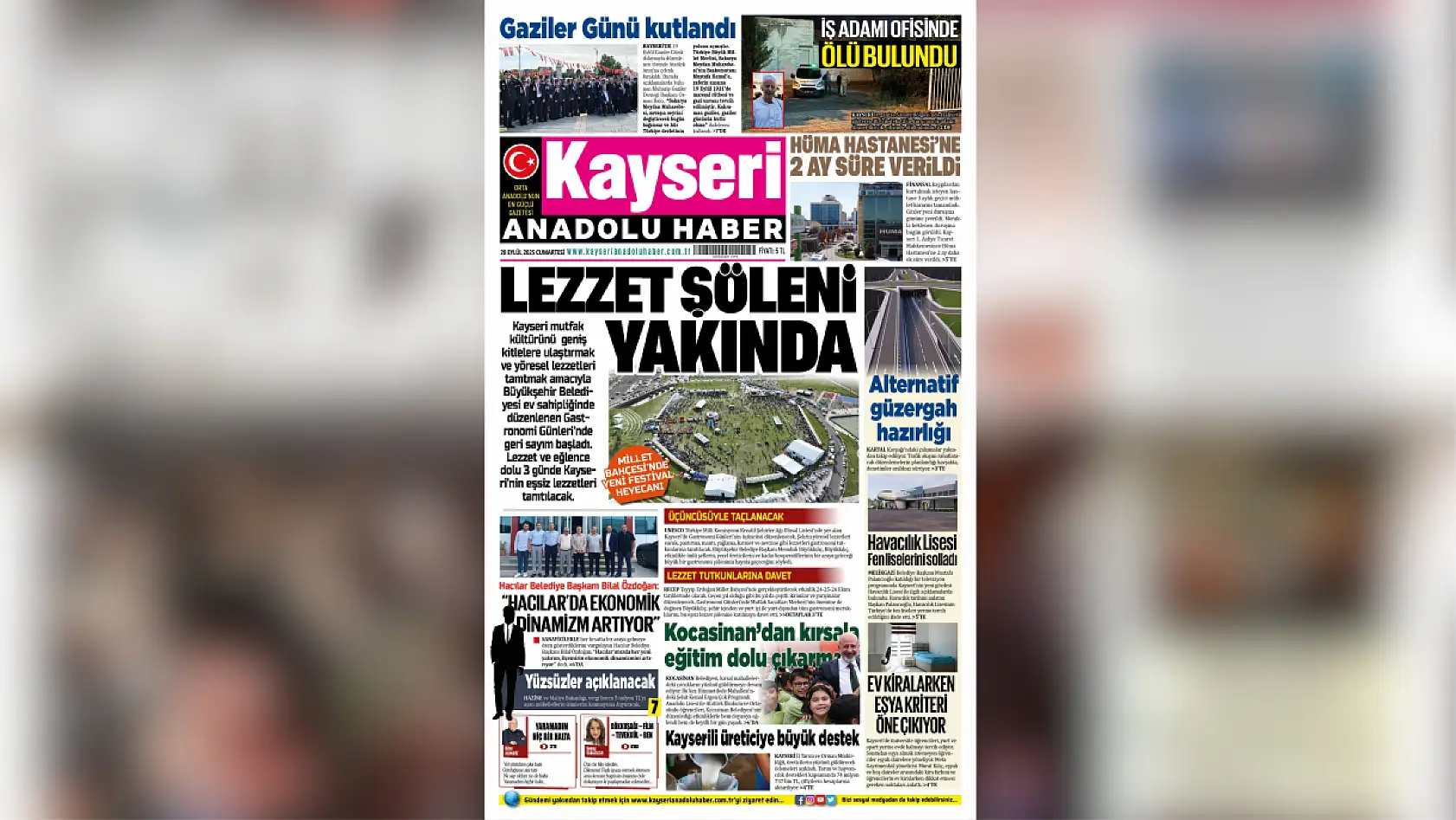 Kayseri'de gazeteler 20 Eylül sabahına hangi manşetlerle çıktı?