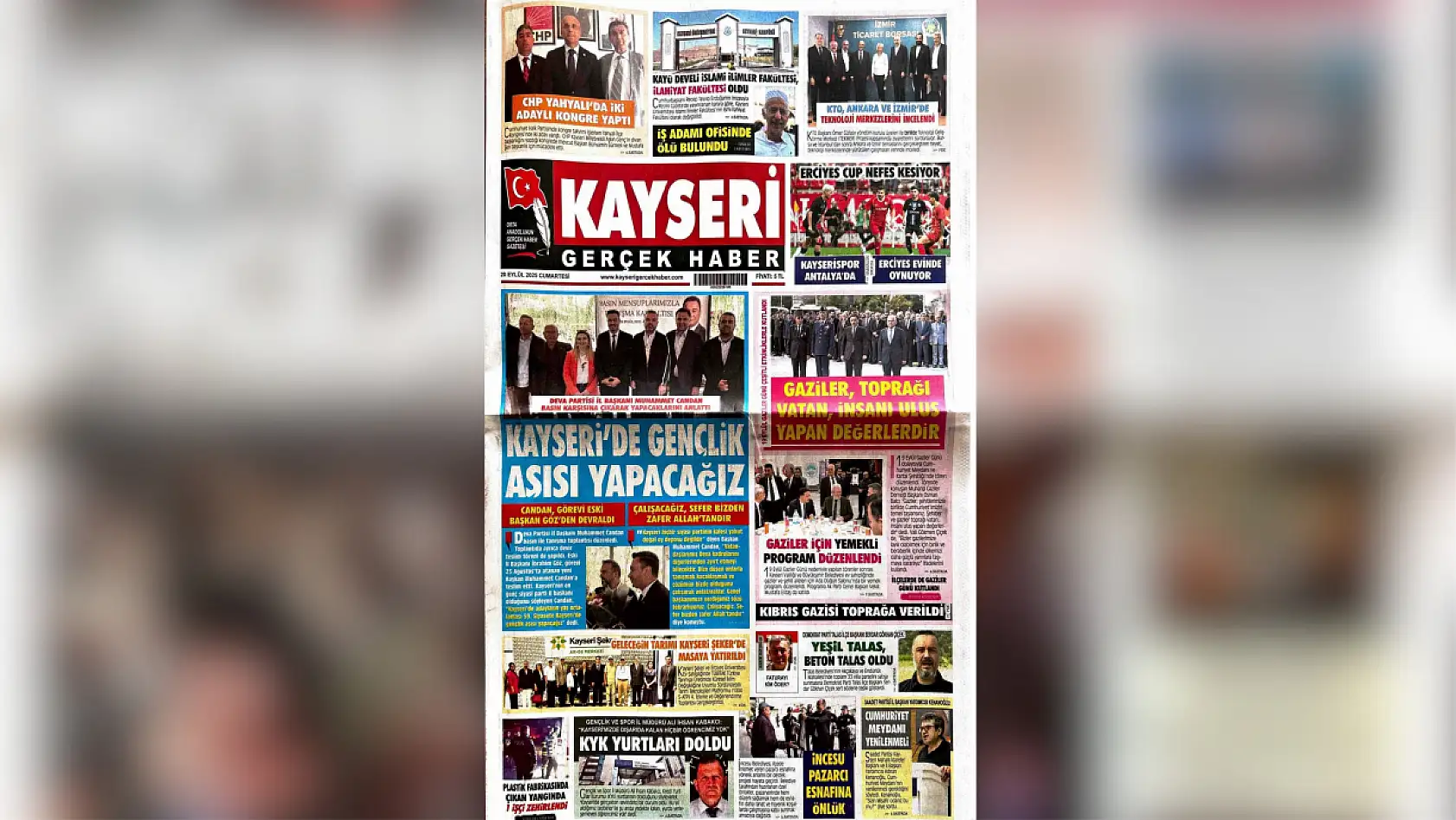 Kayseri'de gazeteler 20 Eylül sabahına hangi manşetlerle çıktı?