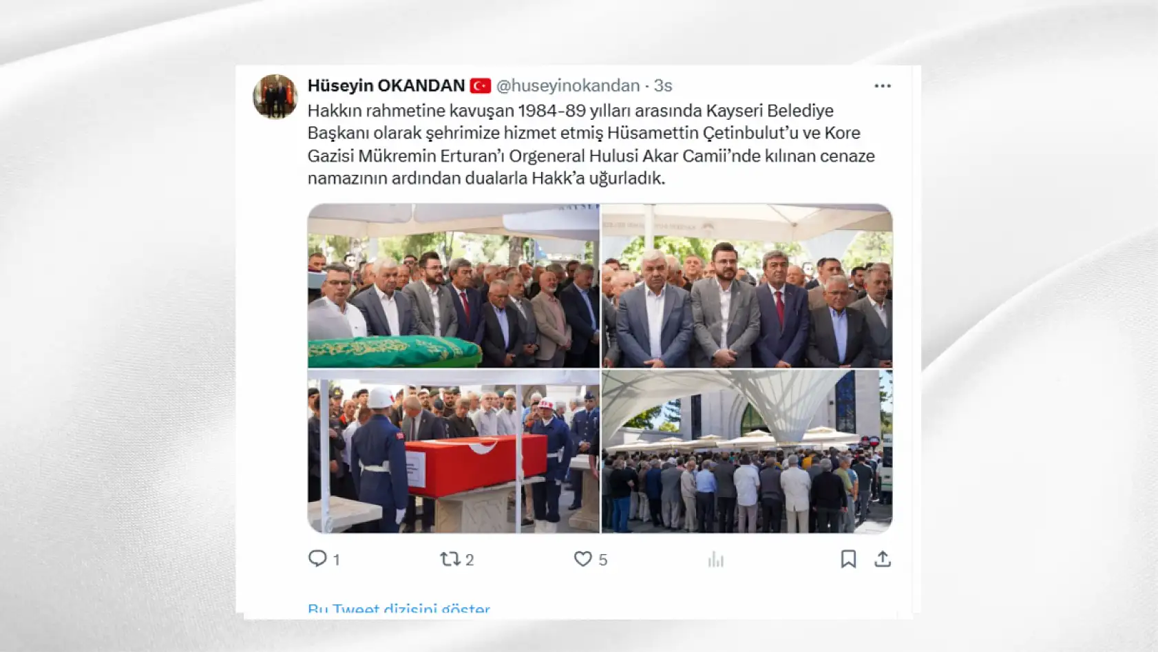 Kayseri'den sosyal medyada öne çıkan paylaşımlar (20 Eylül)