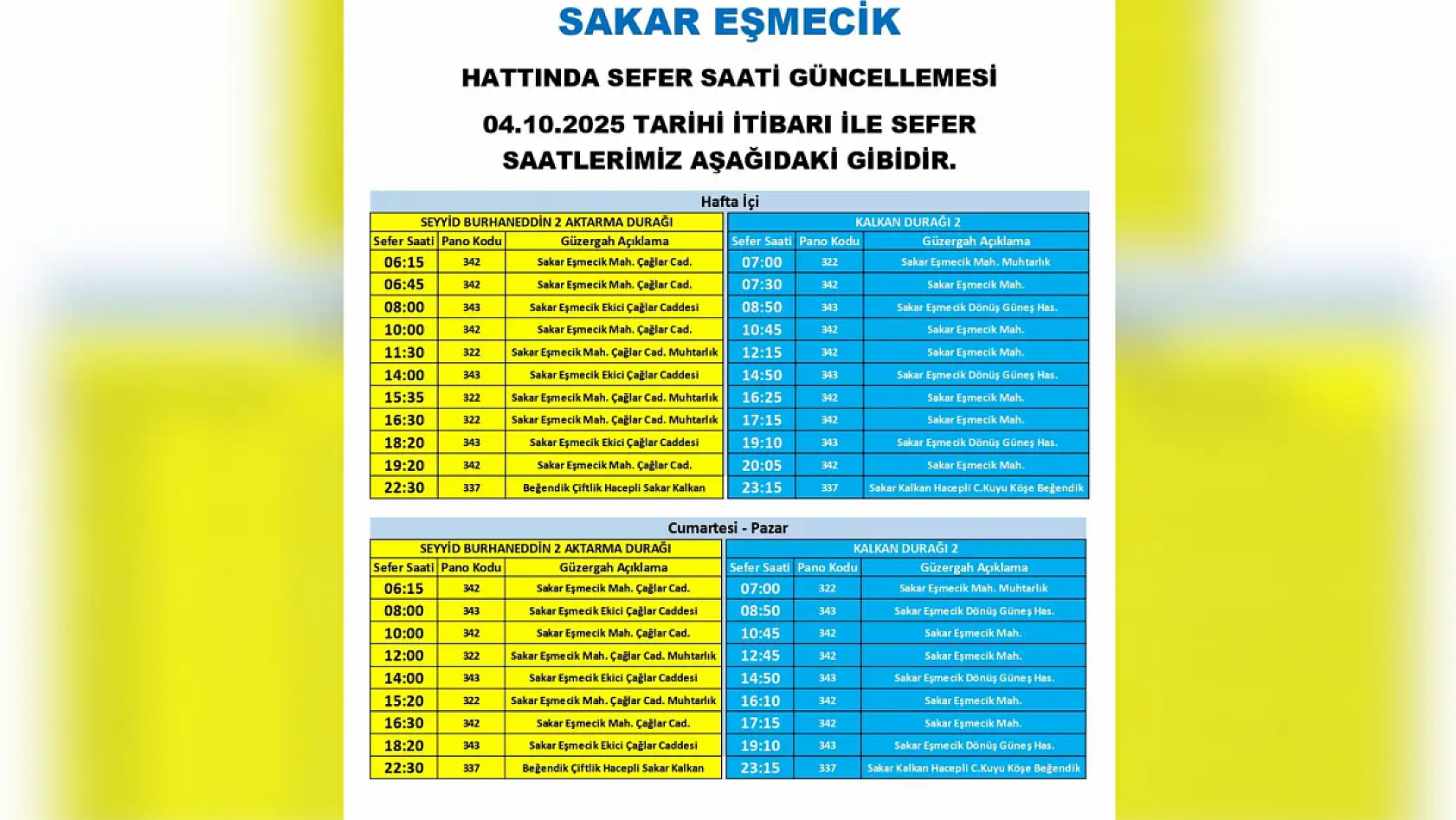 Kayseri'de 12 otobüs hattında sefer saati ve güzergah değişikliği gerçekleştirildi!