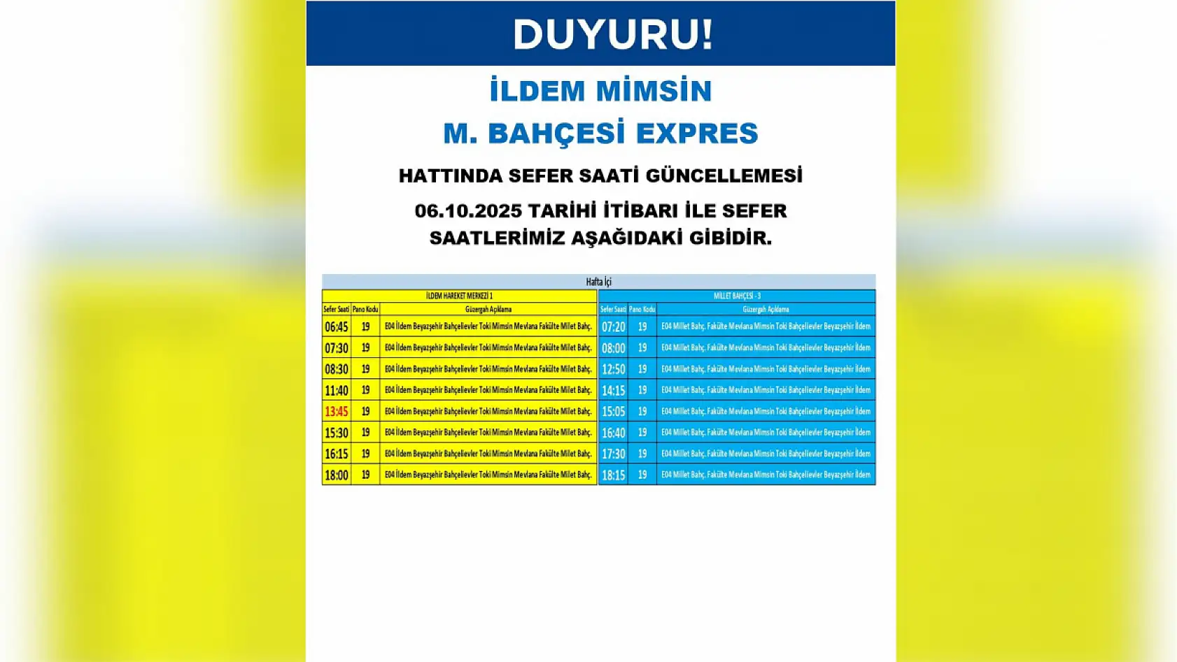 Kayseri'de 12 otobüs hattında sefer saati ve güzergah değişikliği gerçekleştirildi!