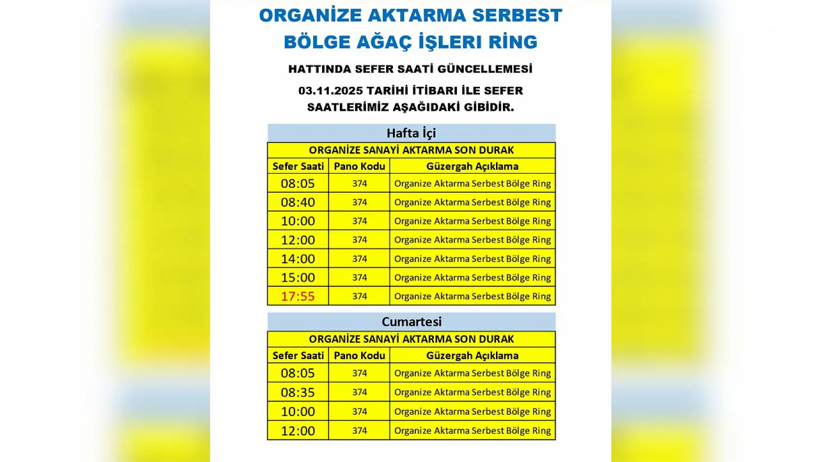 Kayseri'de otobüs seferler saatleri değişti: Hangi güzergahlar etkilenecek? (1 Kasım 2025 Cumartesi)
