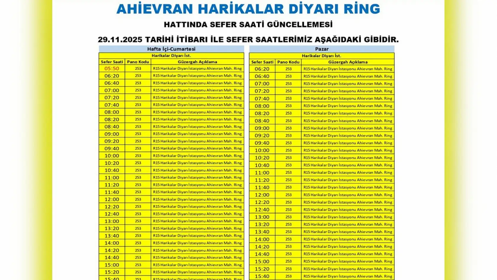 Kayseri'de 29 Kasım 2025 itibariyle geçerli yeni düzenleme: Hangi otobüs hatları değişti?