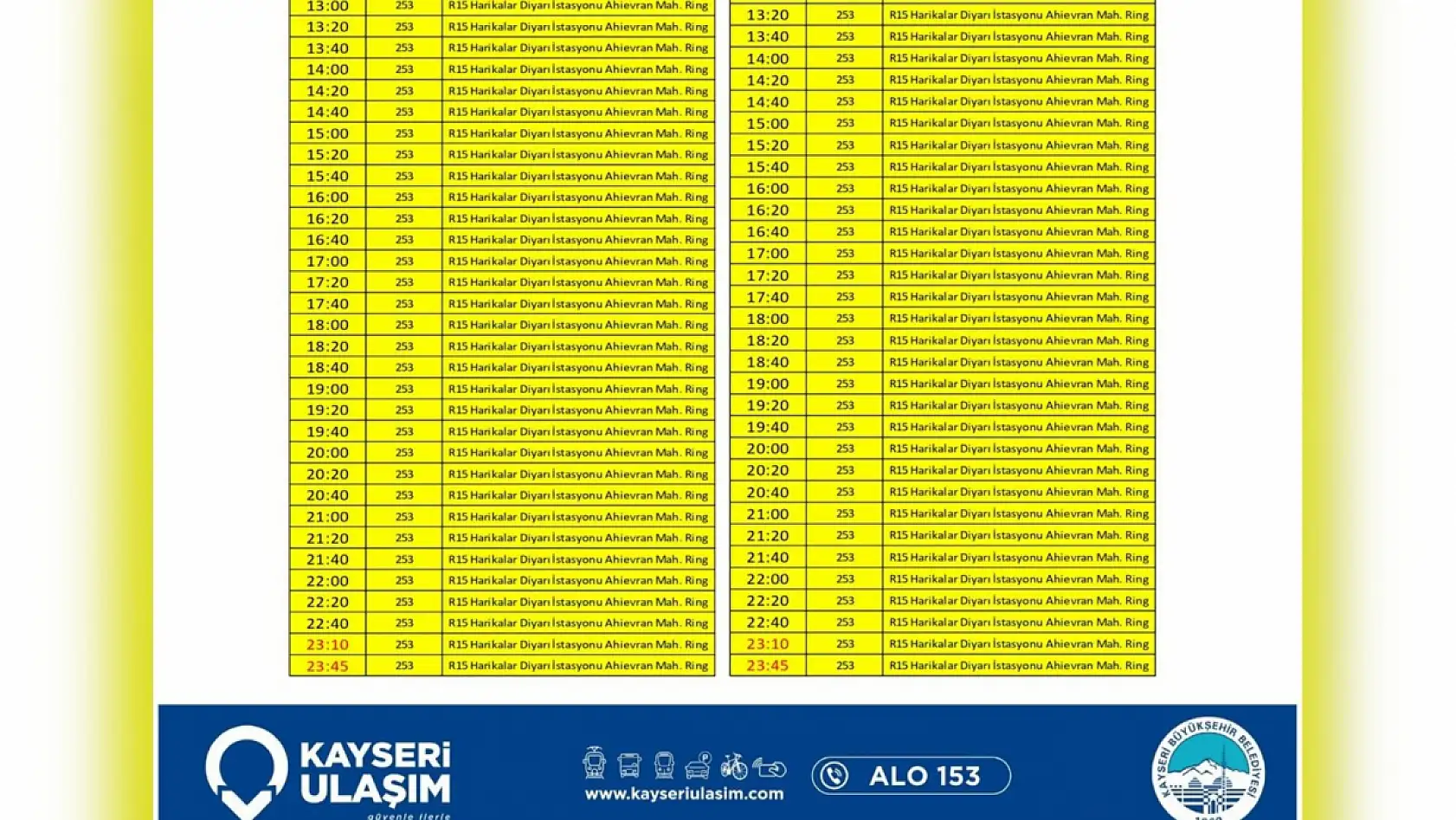 Kayseri'de 29 Kasım 2025 itibariyle geçerli yeni düzenleme: Hangi otobüs hatları değişti?