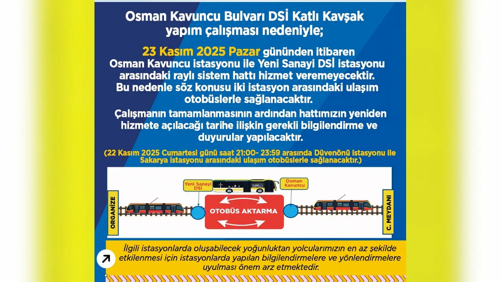 Kayseri'de 29 Kasım 2025 itibariyle geçerli yeni düzenleme: Hangi otobüs hatları değişti?