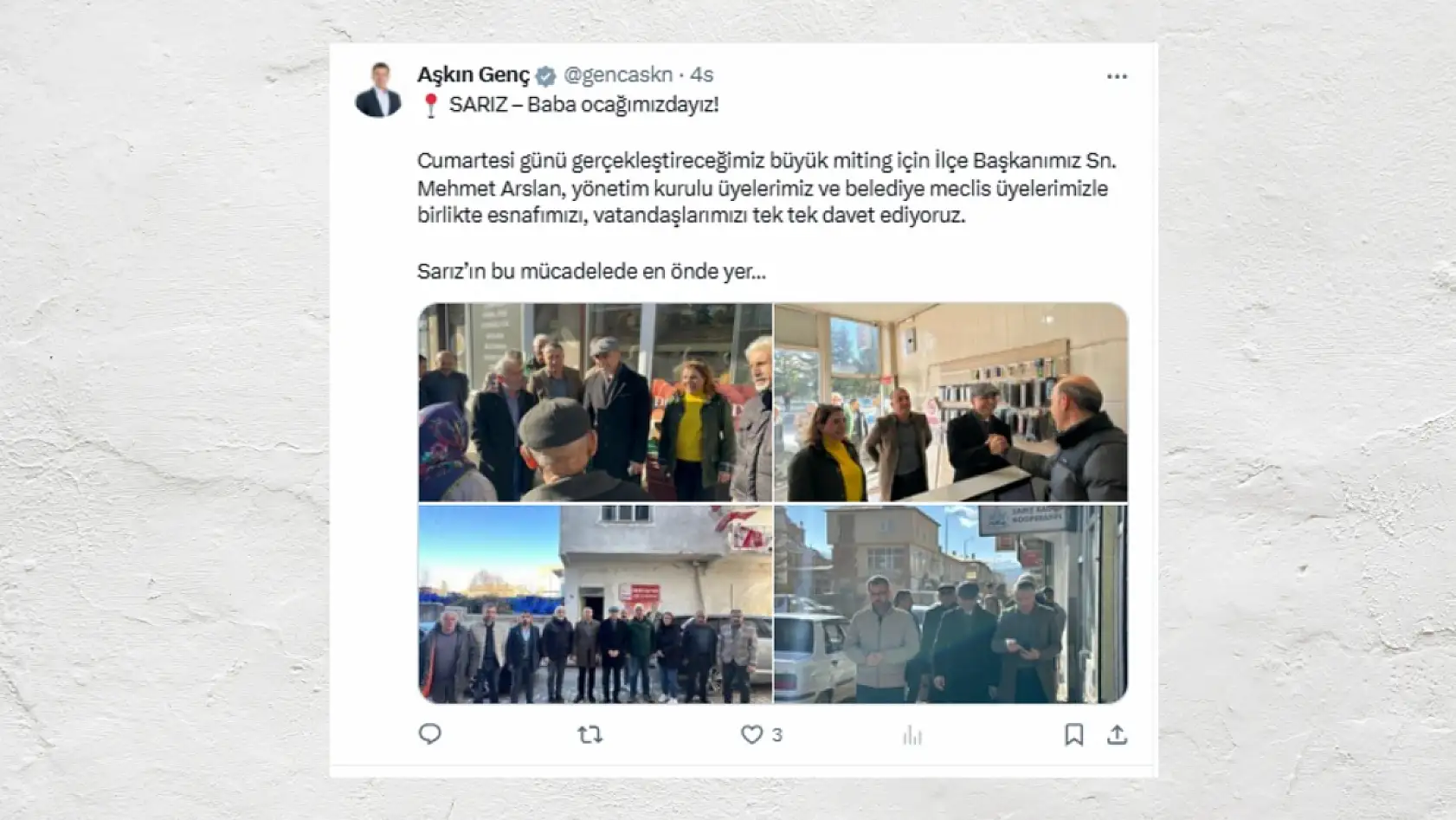 Kayseri'de bugün neler paylaşıldı? Sosyal medyada öne çıkan gelişmeler!