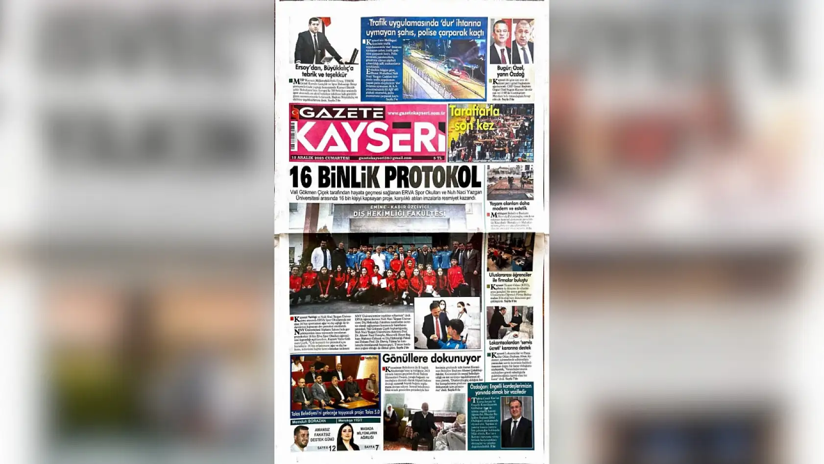 Kayseri yerel gazeteleri 13 Aralık sabahına hangi manşetlerle çıktı?