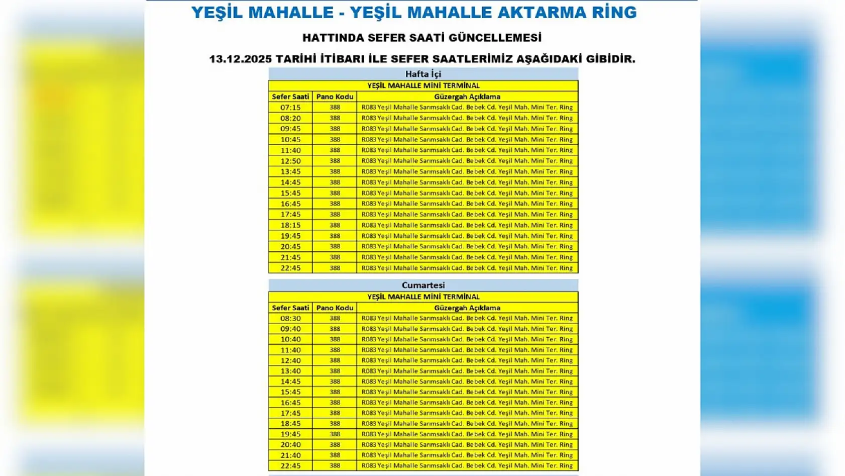 Kayseri'de 13 Aralık Cumartesi itibariyle geçerli yeni düzenleme: Hangi otobüs hatları değişti?