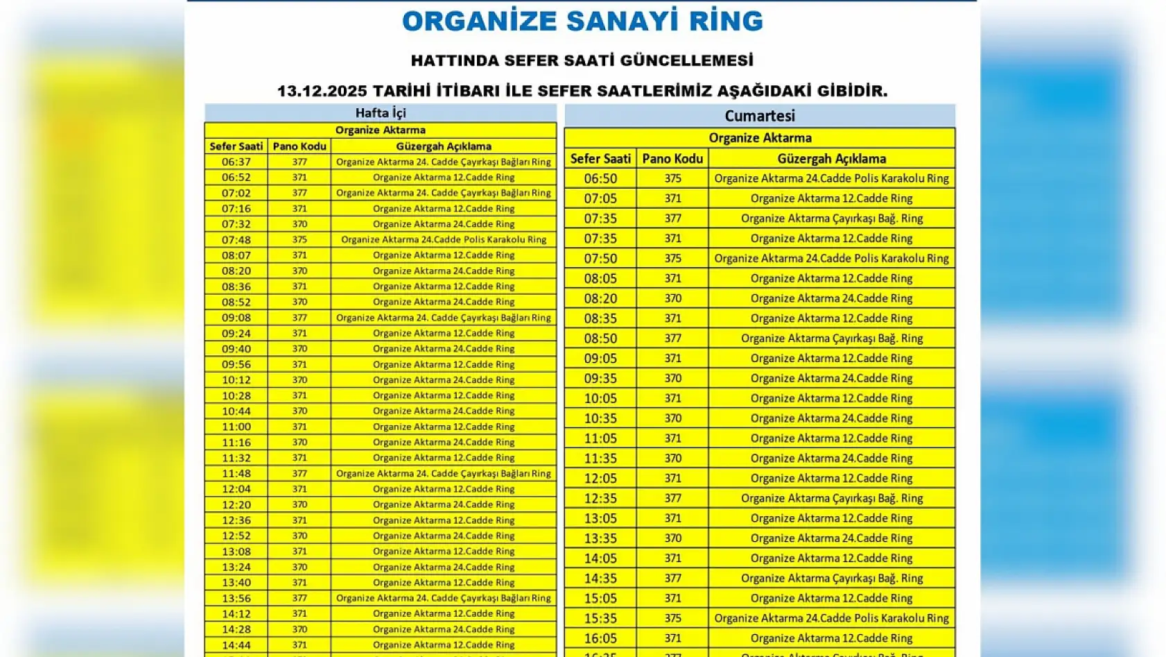 Kayseri'de 13 Aralık Cumartesi itibariyle geçerli yeni düzenleme: Hangi otobüs hatları değişti?