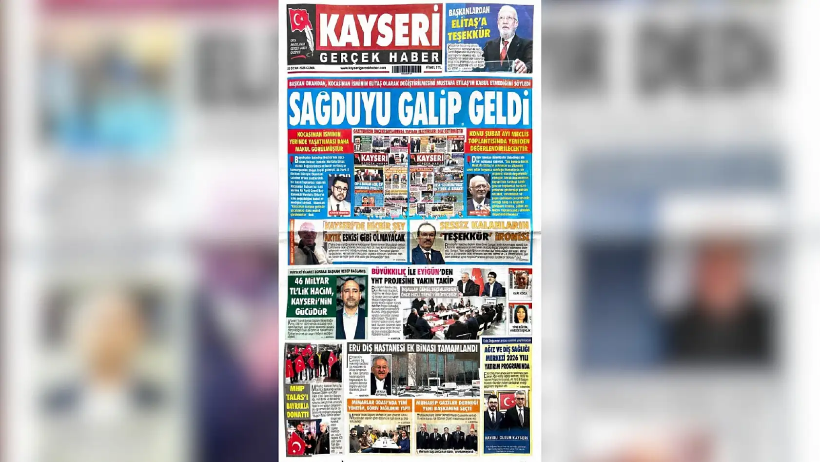 Kayseri yerel gazeteleri 23 Ocak Cuma sabahına hangi manşetle çıktı?