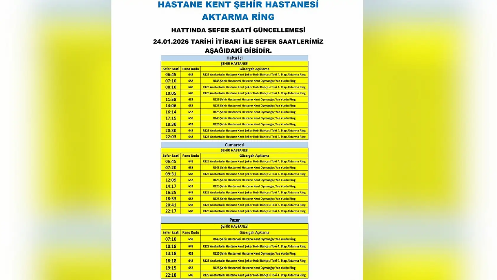 Kayseri'de 24 Ocak Cumartesi itibariyle geçerli yeni düzenleme: Otobüs güzergah ve sefer saatleri değişti!