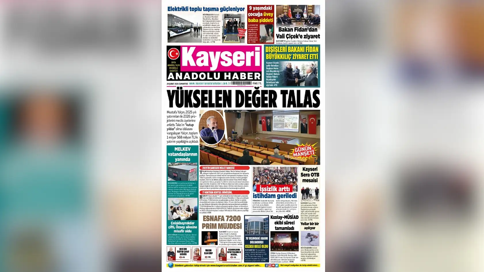 Kayseri yerel gazeteleri 28 Şubat Cumartesi sabahına hangi manşetlerle çıktı?