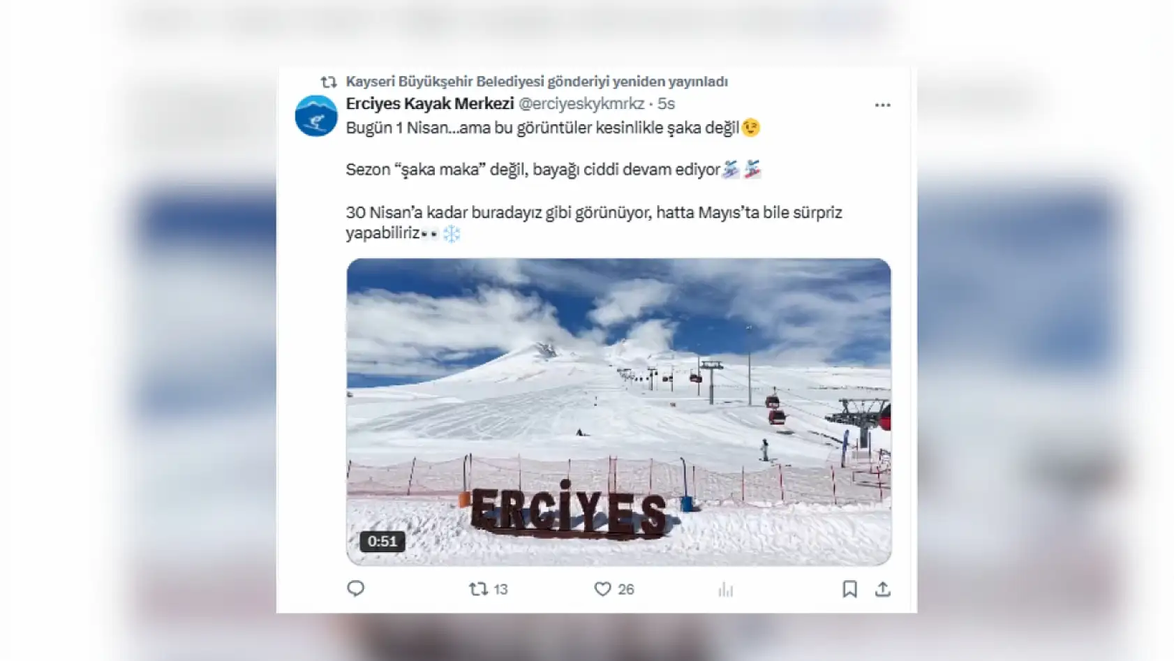 Kayseri'de bugün neler paylaşıldı? Sosyal medyada öne çıkan gelişmeler (1 Nisan 2026)