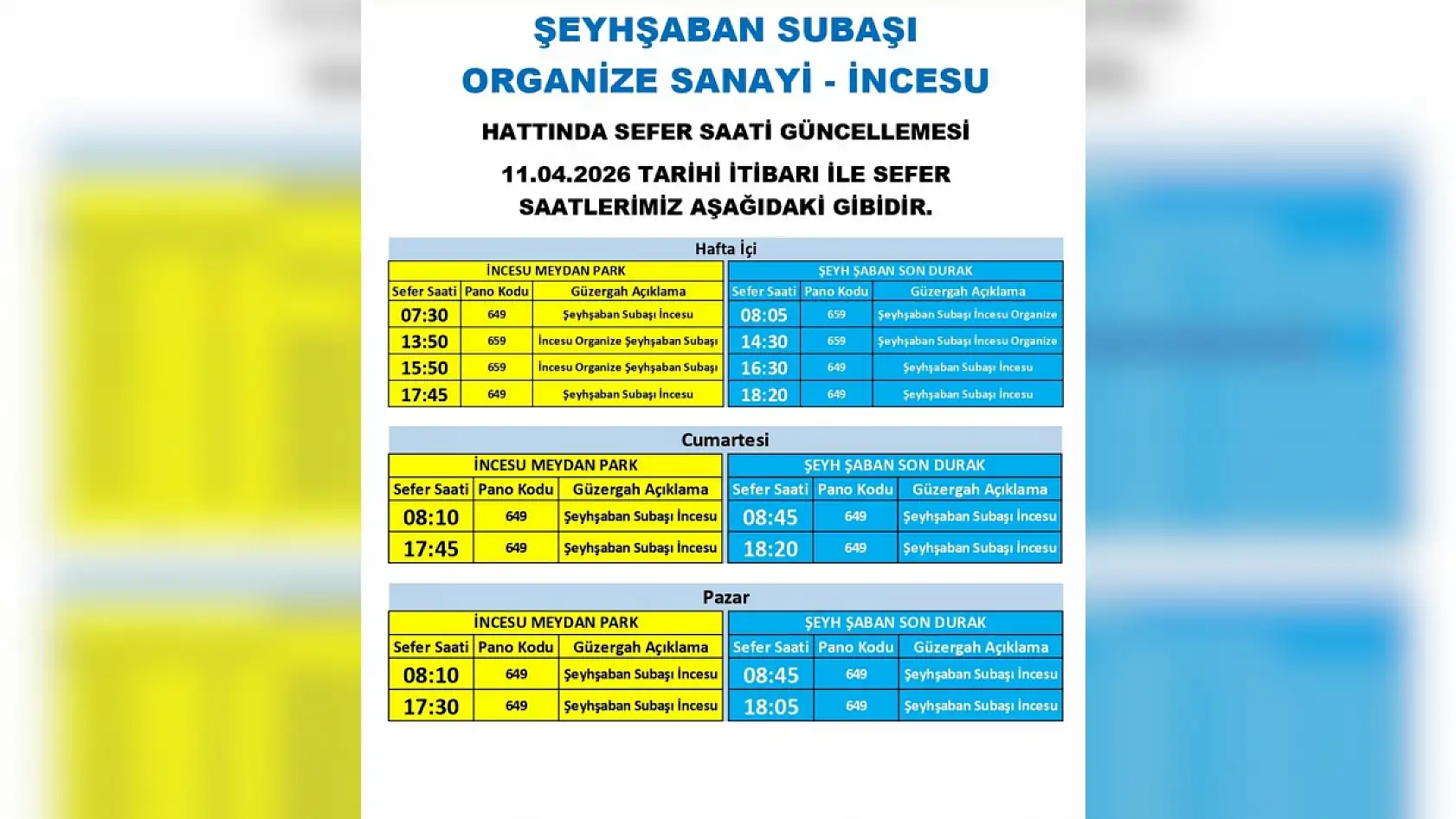 Kayseri'de 11 Nisan Cumartesi itibariyle geçerli yeni düzenleme: Hangi otobüslerin güzergahı değişti?