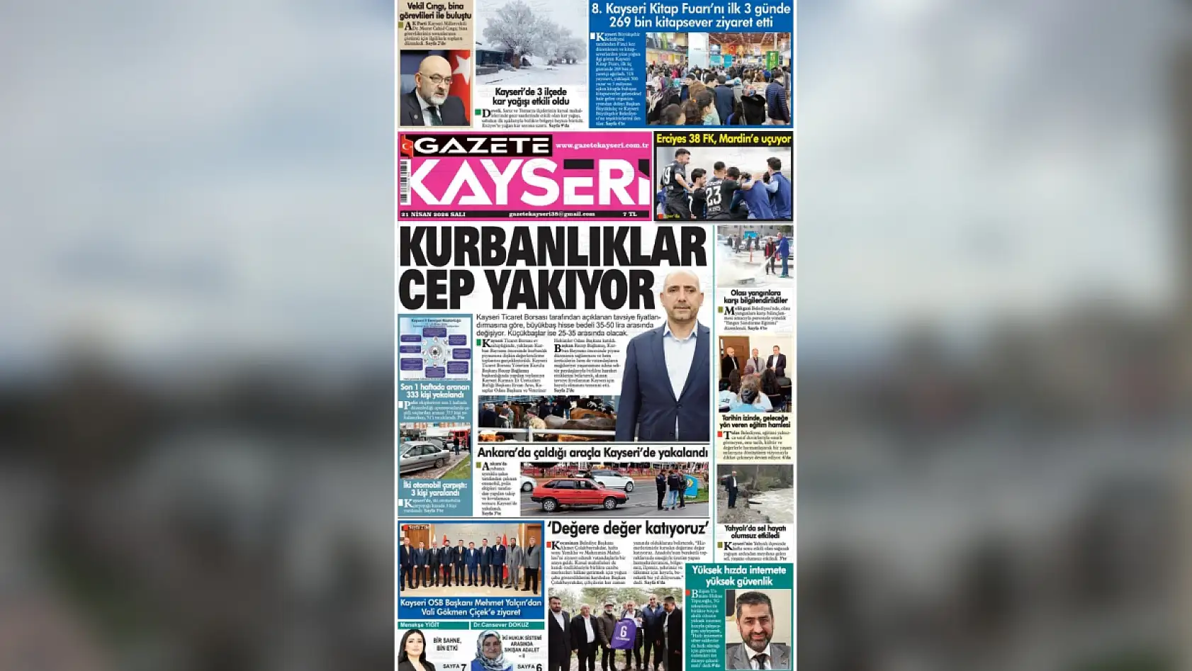 Kayseri yerel gazeteleri 21 Nisan Salı gününü hangi manşetlerle karşıladı?