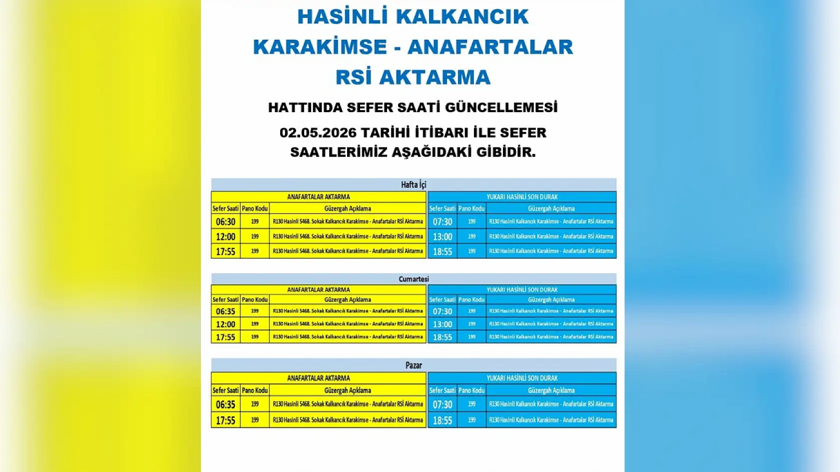 Kayseri'de 2 Mayıs Cumartesi günü itibariyle çok sayıda otobüs güzergahı ve sefer saatinde değişikliğe gidildi!