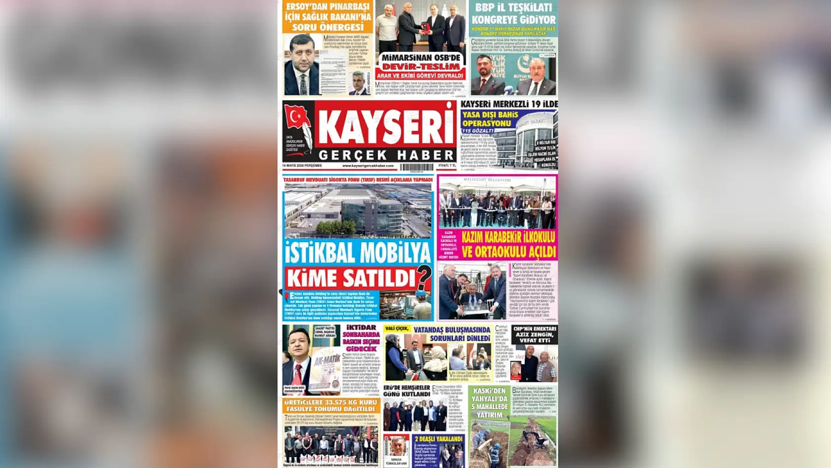 Kayseri yerel gazeteleri 14 Mayıs'ı hangi manşetlerle karşıladı?