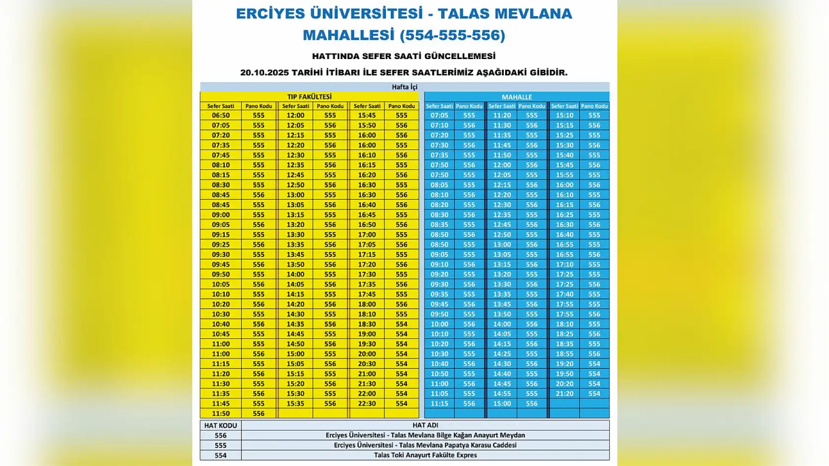 Kayseri'de 12 toplu taşıma güzergahında kritik değişiklik: Sefer saatleri güncellendi!