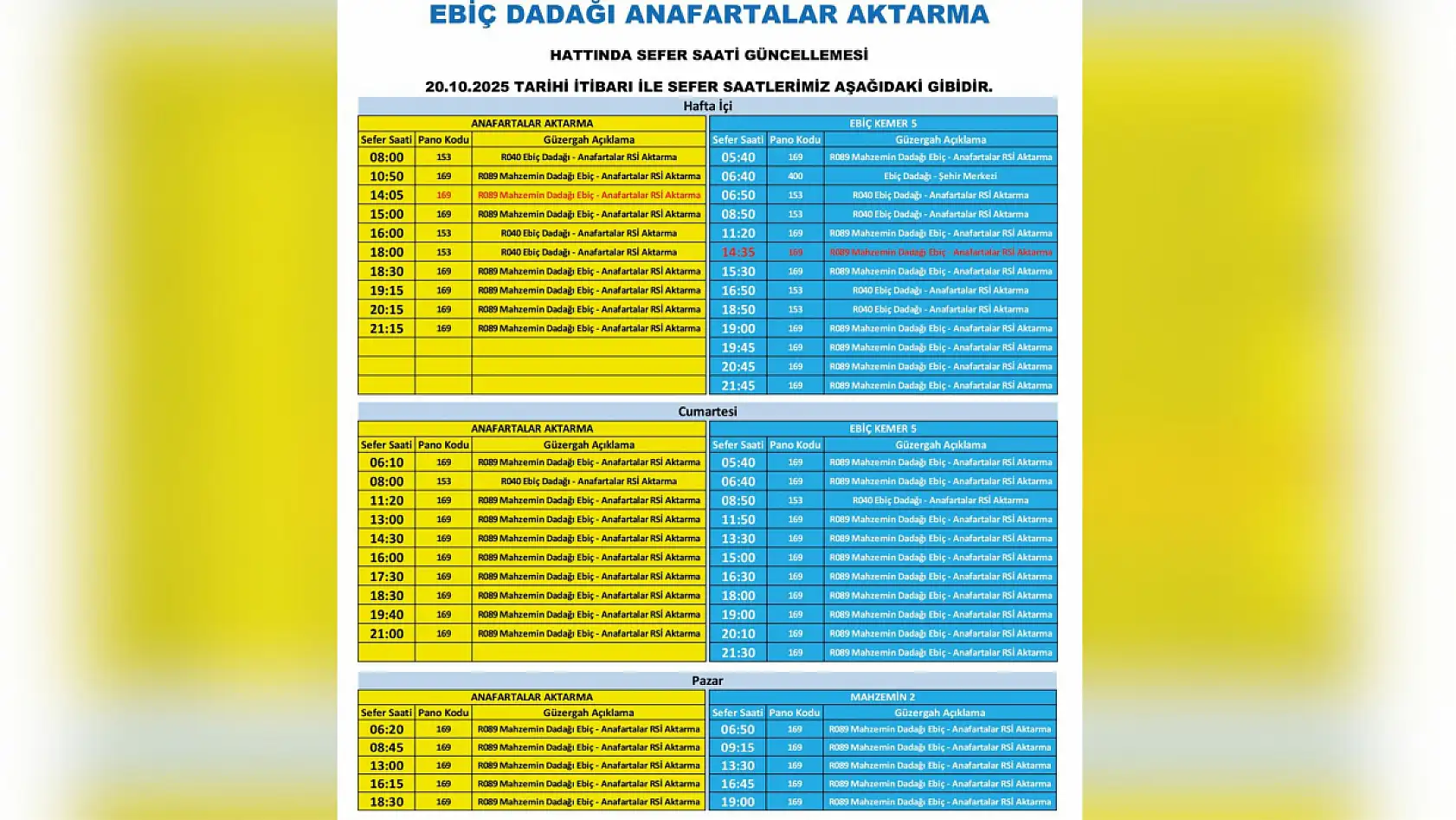 Kayseri'de 12 toplu taşıma güzergahında kritik değişiklik: Sefer saatleri güncellendi!