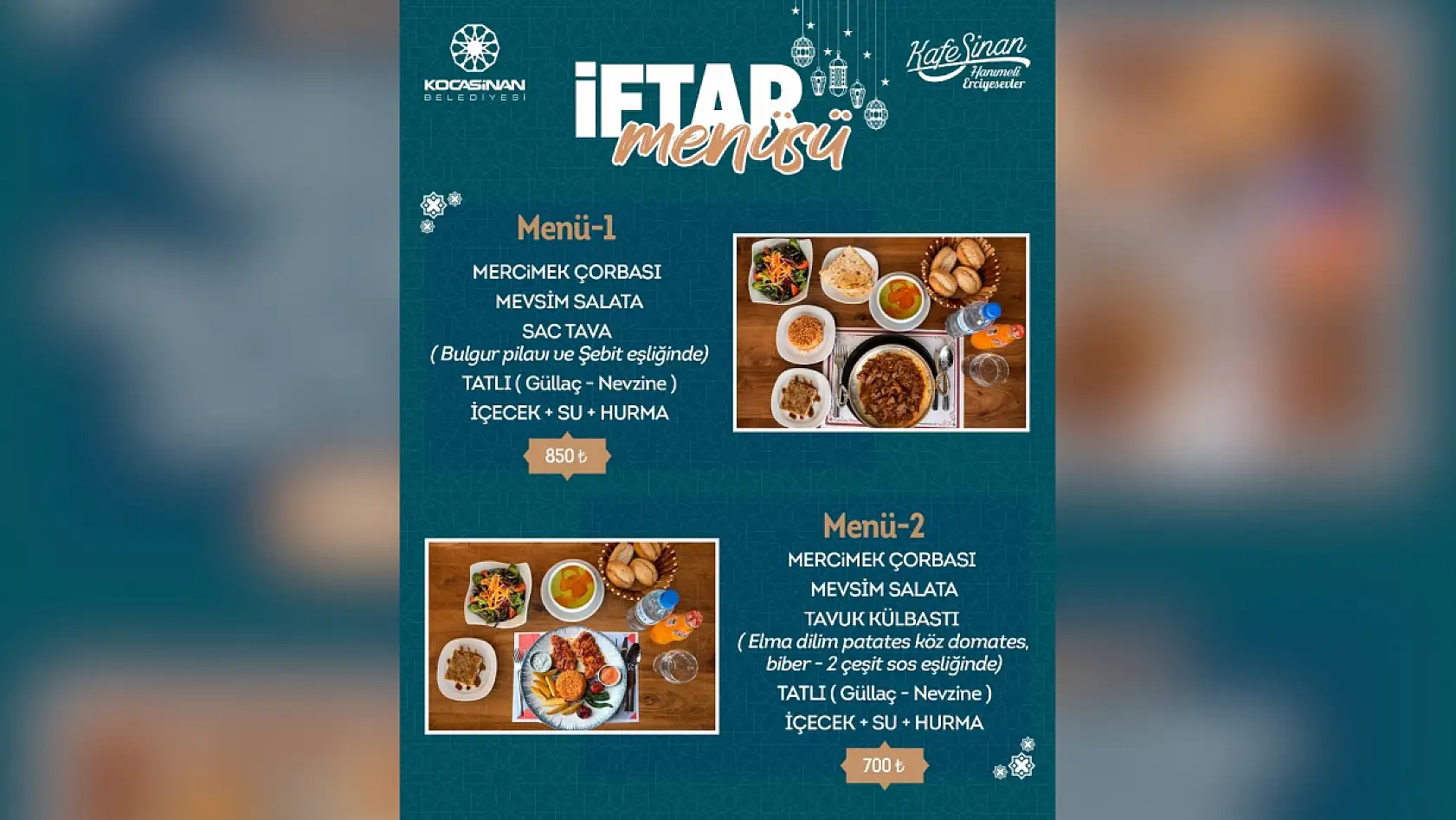 Kayseri'de belediye tesislerinin iftar menüsü fiyatları belli oldu: En pahalısı kaç lira?
