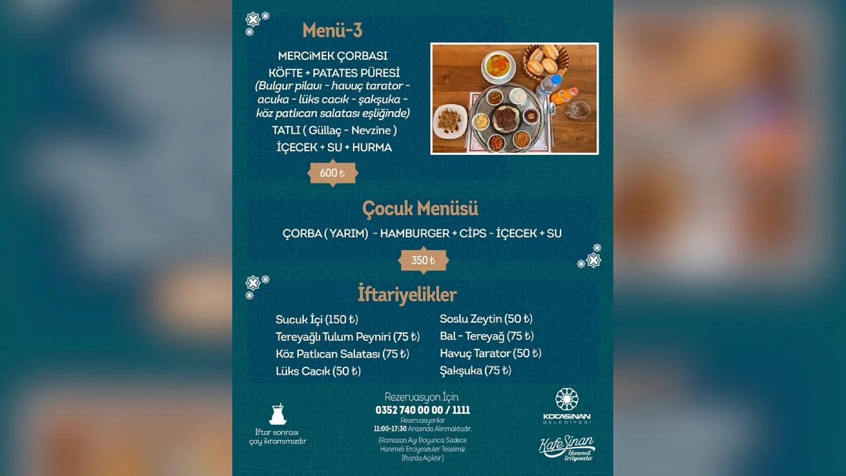 Kayseri'de belediye tesislerinin iftar menüsü fiyatları belli oldu: En pahalısı kaç lira?