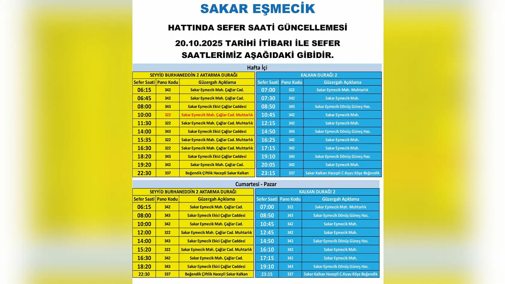 Kayseri'de 12 toplu taşıma güzergahında kritik değişiklik: Sefer saatleri güncellendi!