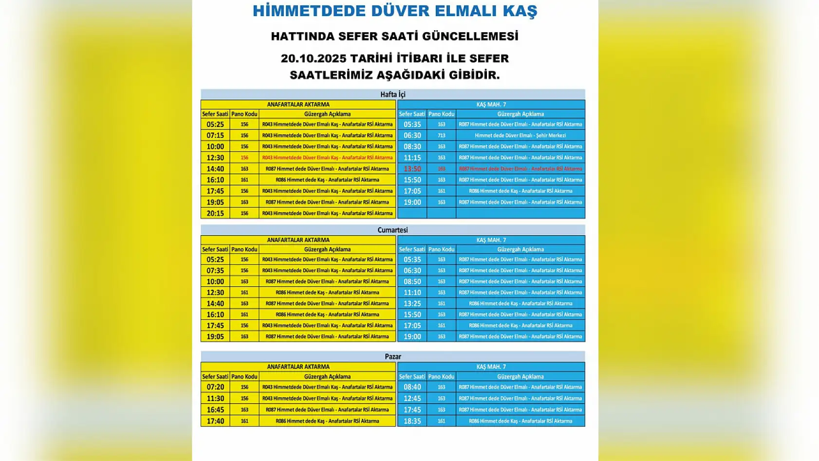 Kayseri'de 12 toplu taşıma güzergahında kritik değişiklik: Sefer saatleri güncellendi!