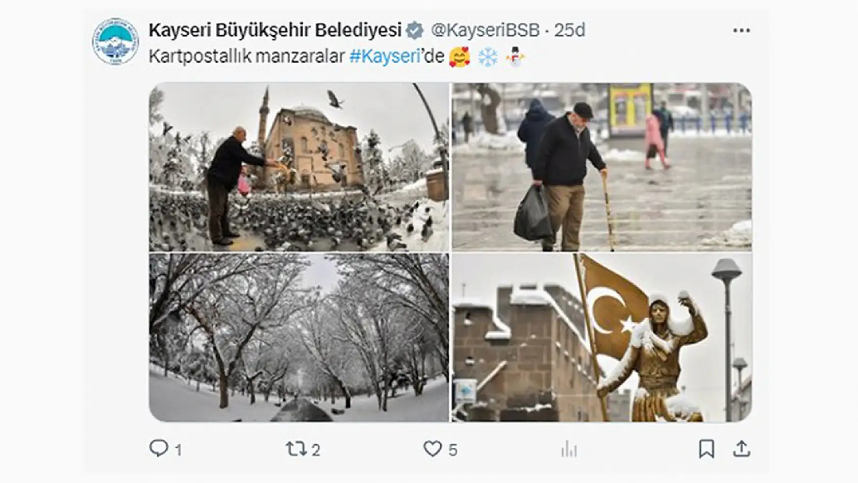 Kayseri'de 13 Şubat Perşembe günü sosyal medya hesaplarında neler paylaşıldı?