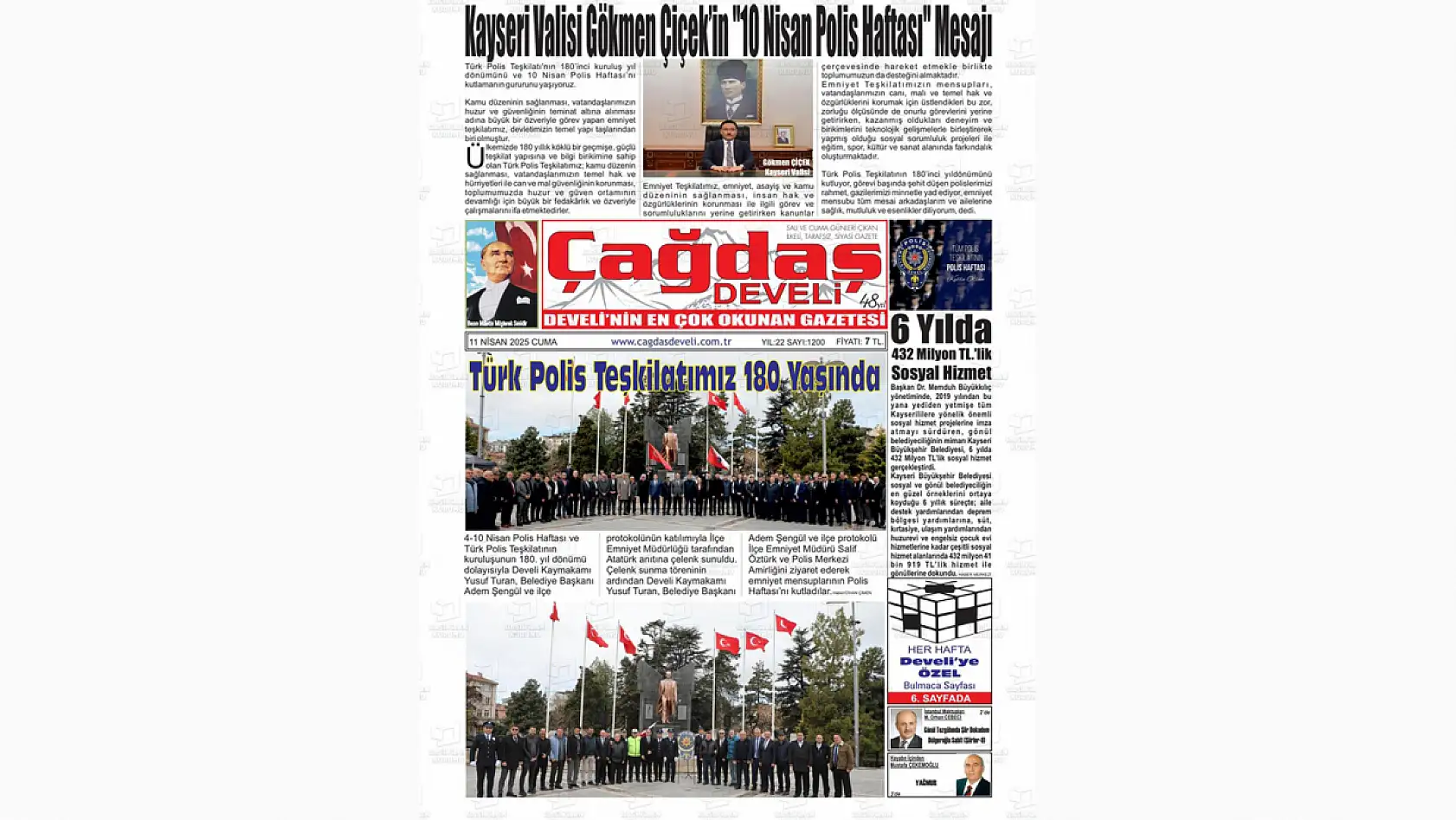 Kayseri Gazeteleri 11 Nisan 2025 gündemi - Yerel basında öne çıkan manşetler...