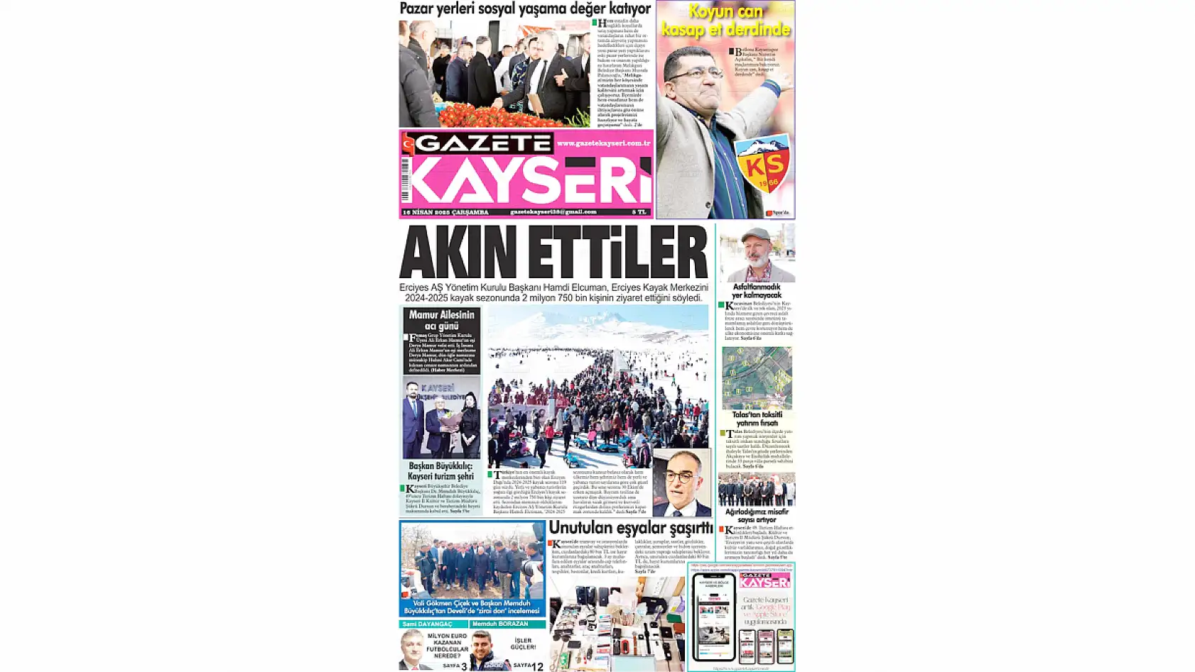 Kayseri Gazeteleri'nde 16 Nisan 2025'te manşetler neler? - Yerel basında öne çıkan gündem…