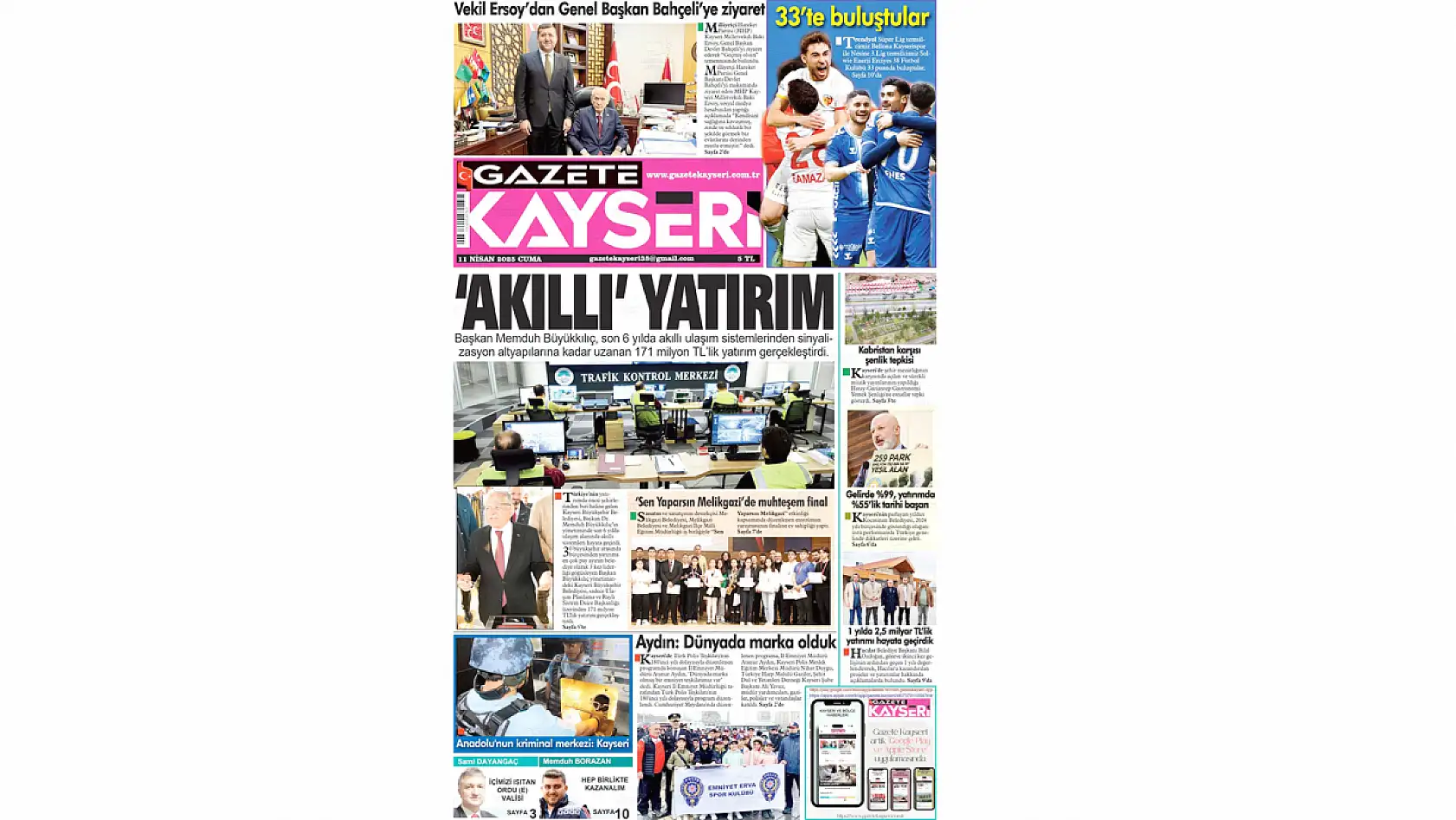 Kayseri Gazeteleri 11 Nisan 2025 gündemi - Yerel basında öne çıkan manşetler...