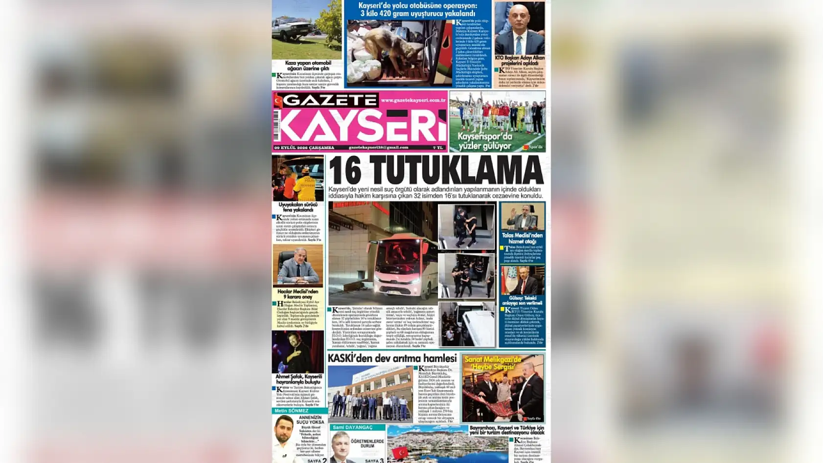 Kayseri'de yerel gazeteler 9 Eylül sabahını hangi manşetlerle karşıladı?