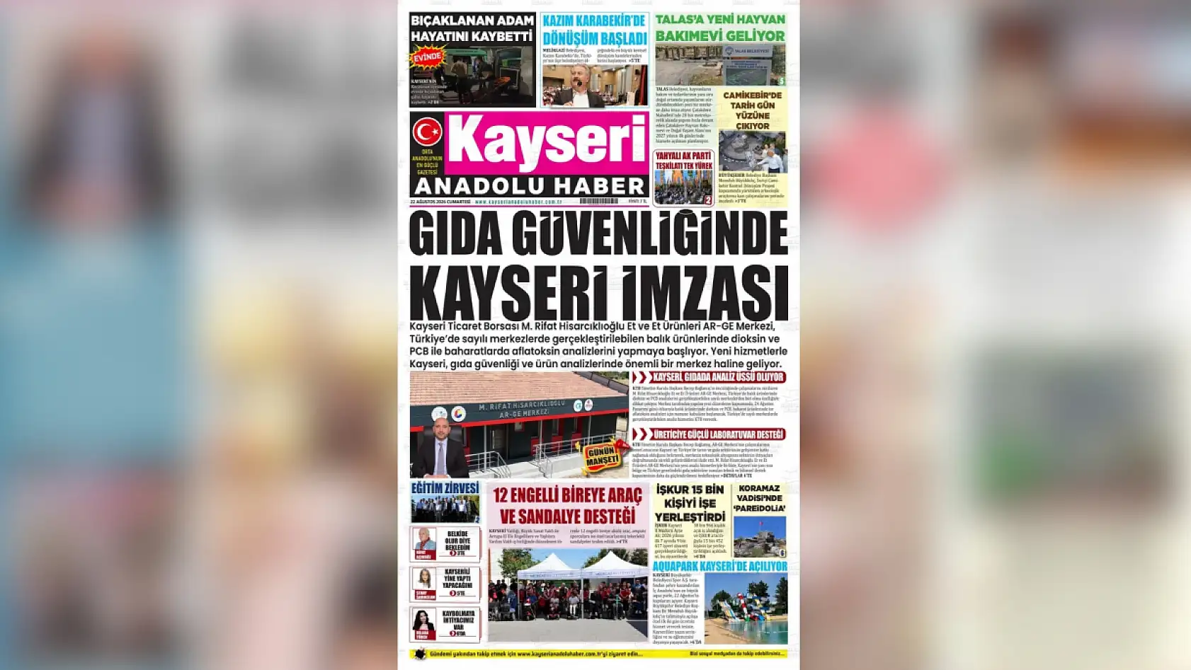 Kayseri yerel gazeteleri 22 Ağustos sabahına hangi manşetlerle çıktı?