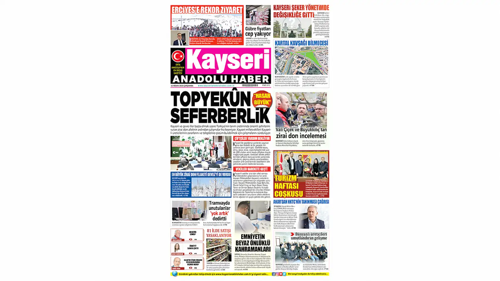Kayseri Gazeteleri'nde 16 Nisan 2025'te manşetler neler? - Yerel basında öne çıkan gündem…